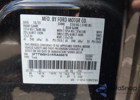 2024 Ford Maverick Xlt z USA, uszkodzony, nr VIN 3FTTW8H31RRA06878